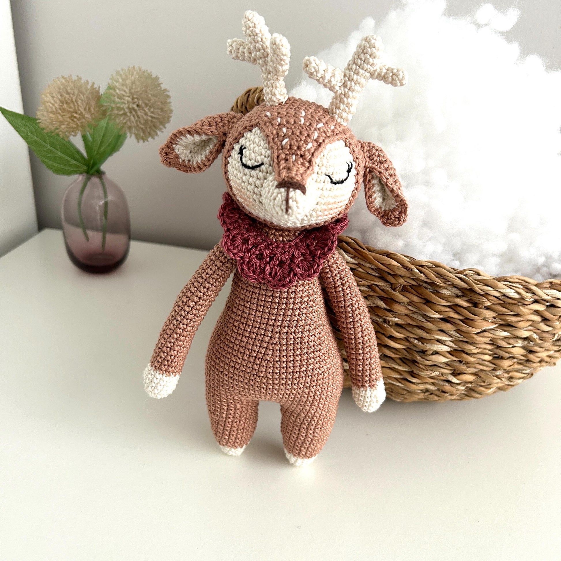 Crochet Deer Amigurumi: Organic Cotton Baby Toy