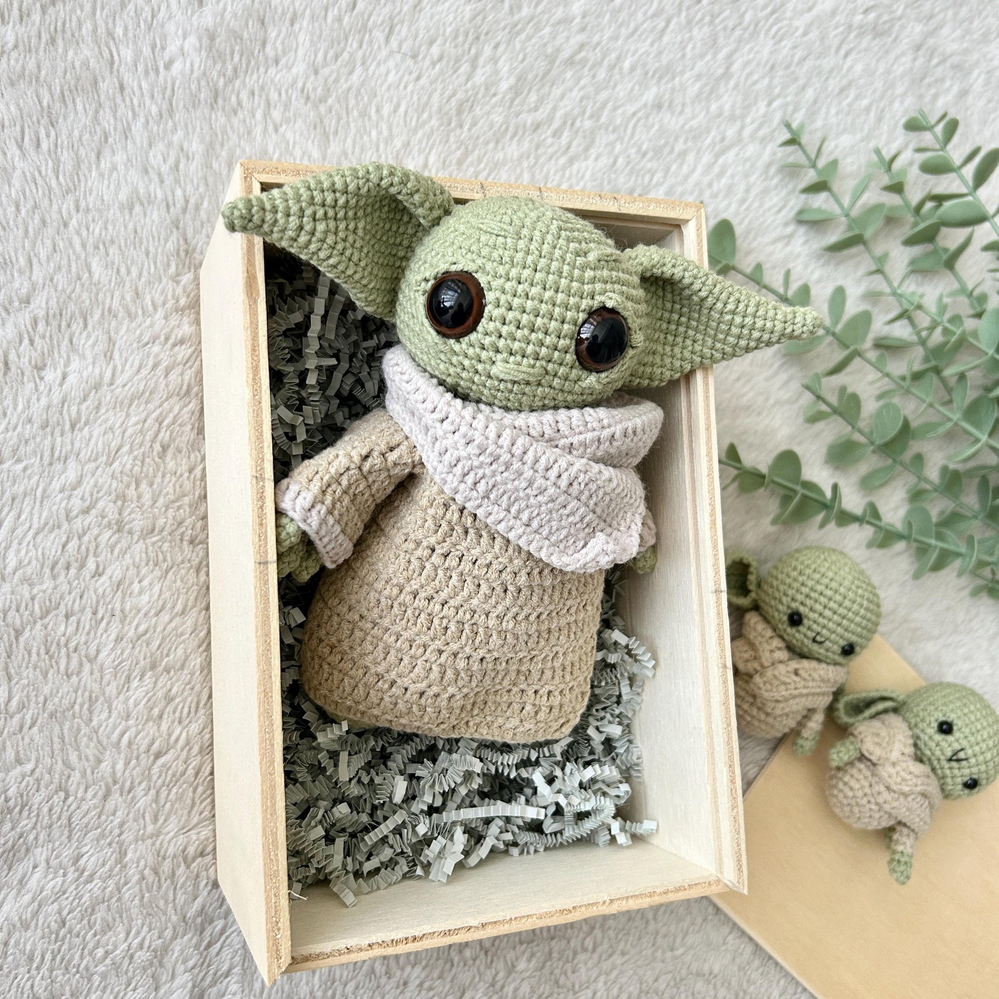 Handmade Cotton Crochet Baby Yoda Toy, Organic Grogu Doll