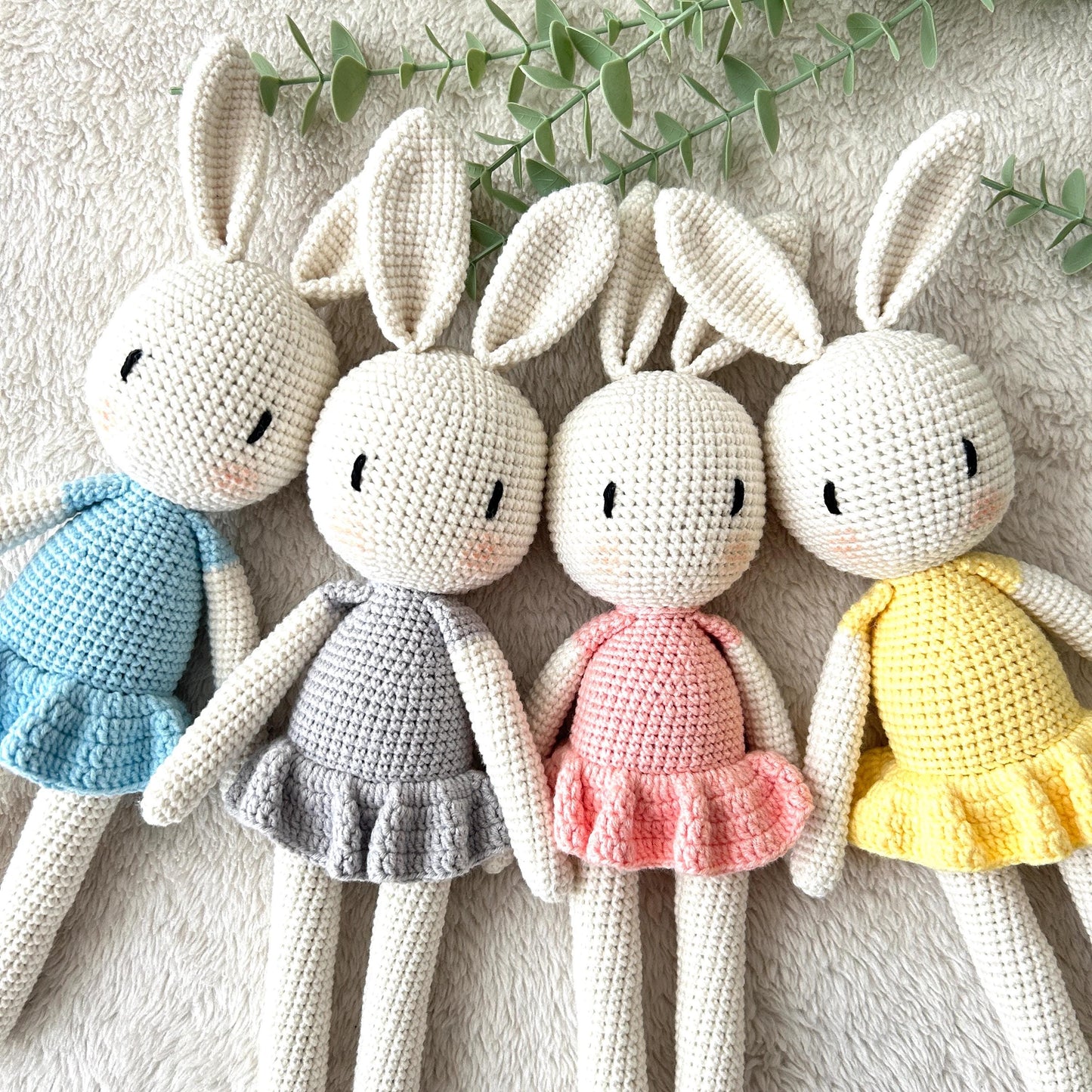 Crochet Sleepy Bunny: Organic Cotton Amigurumi Plush
