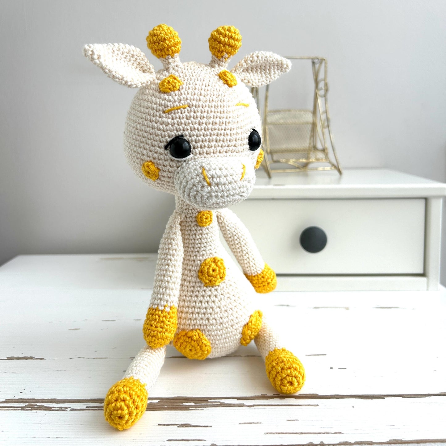 Crochet Giraffe Amigurumi: Organic Cotton Baby Rattle