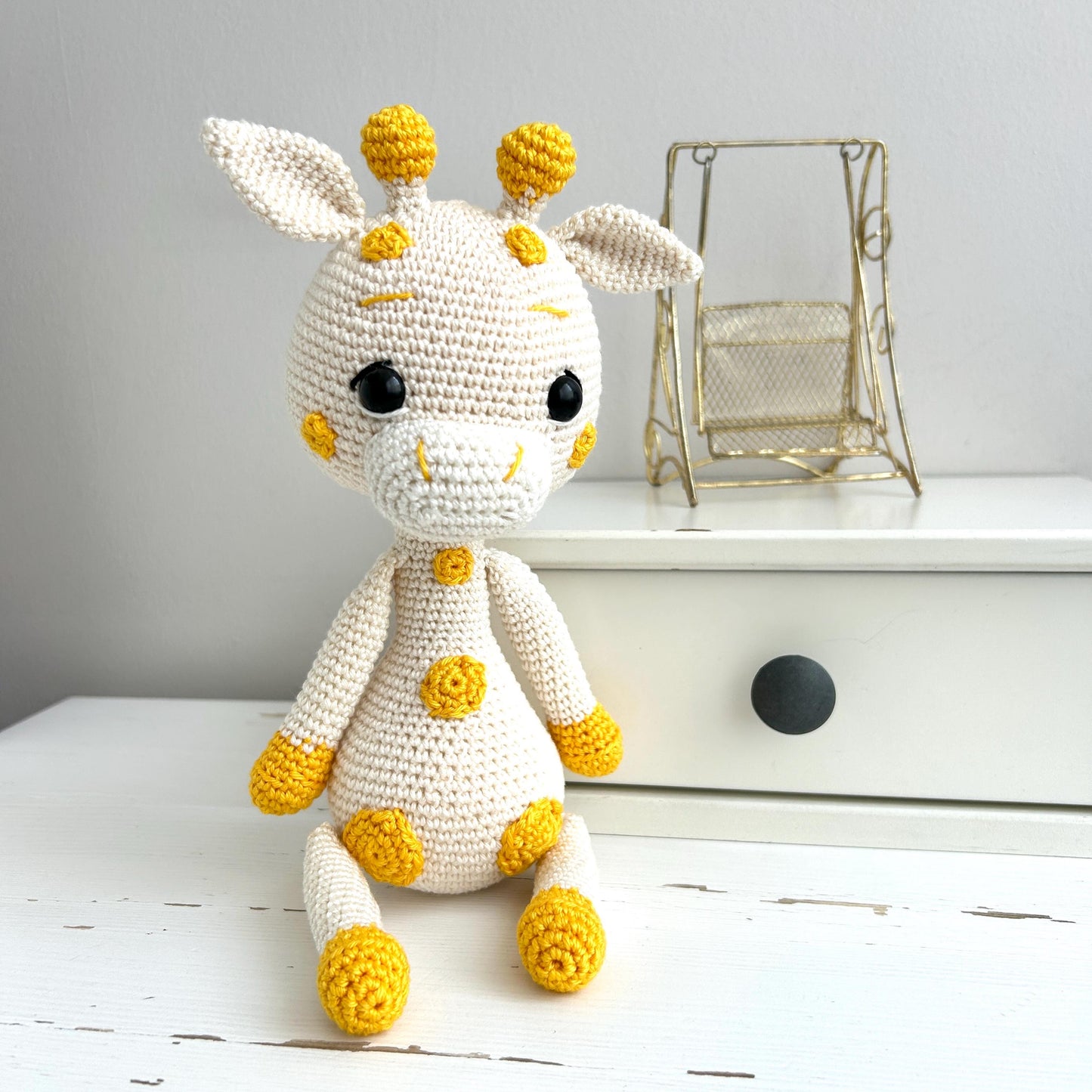 Crochet Giraffe Amigurumi: Organic Cotton Baby Rattle