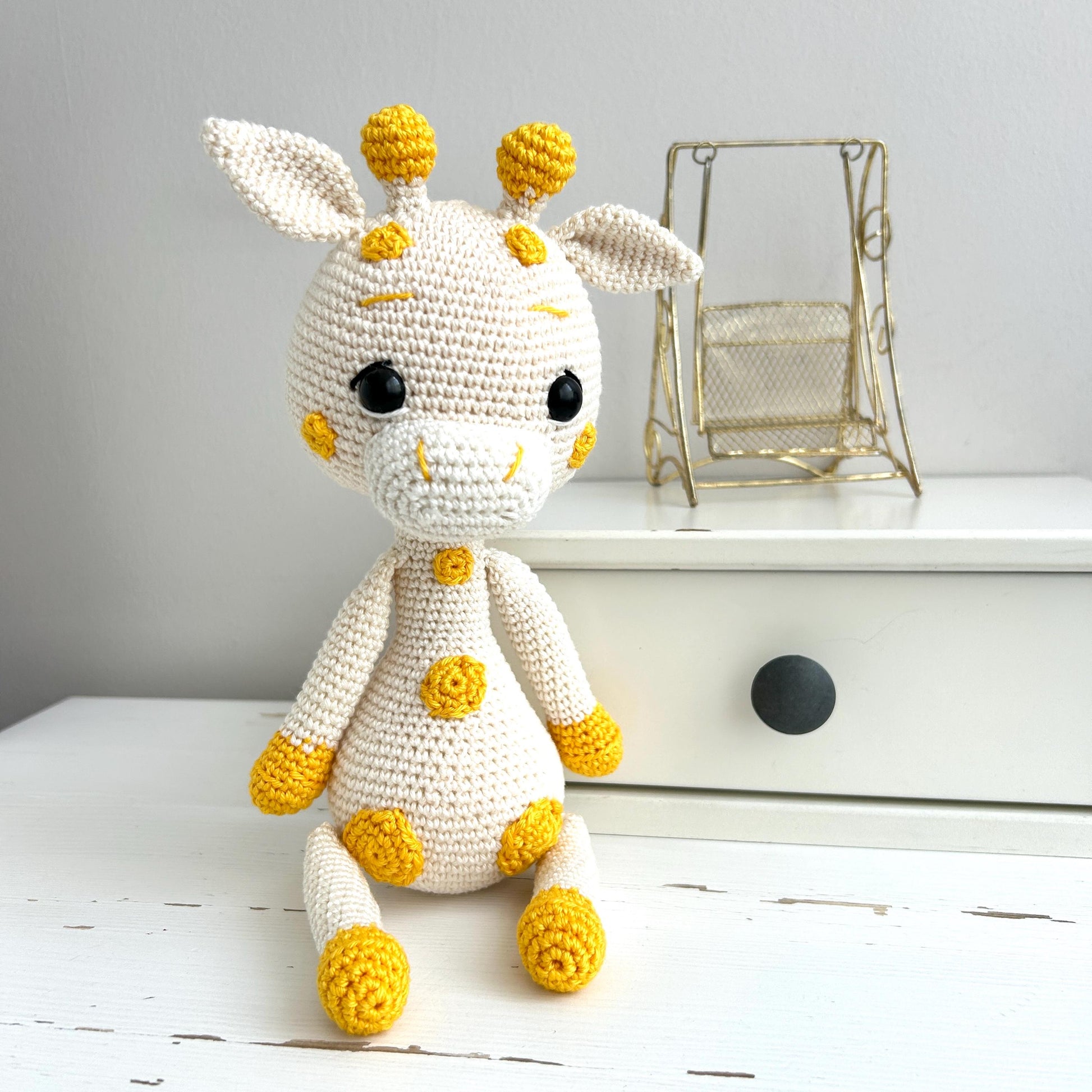 Crochet Giraffe Amigurumi: Organic Cotton Baby Rattle