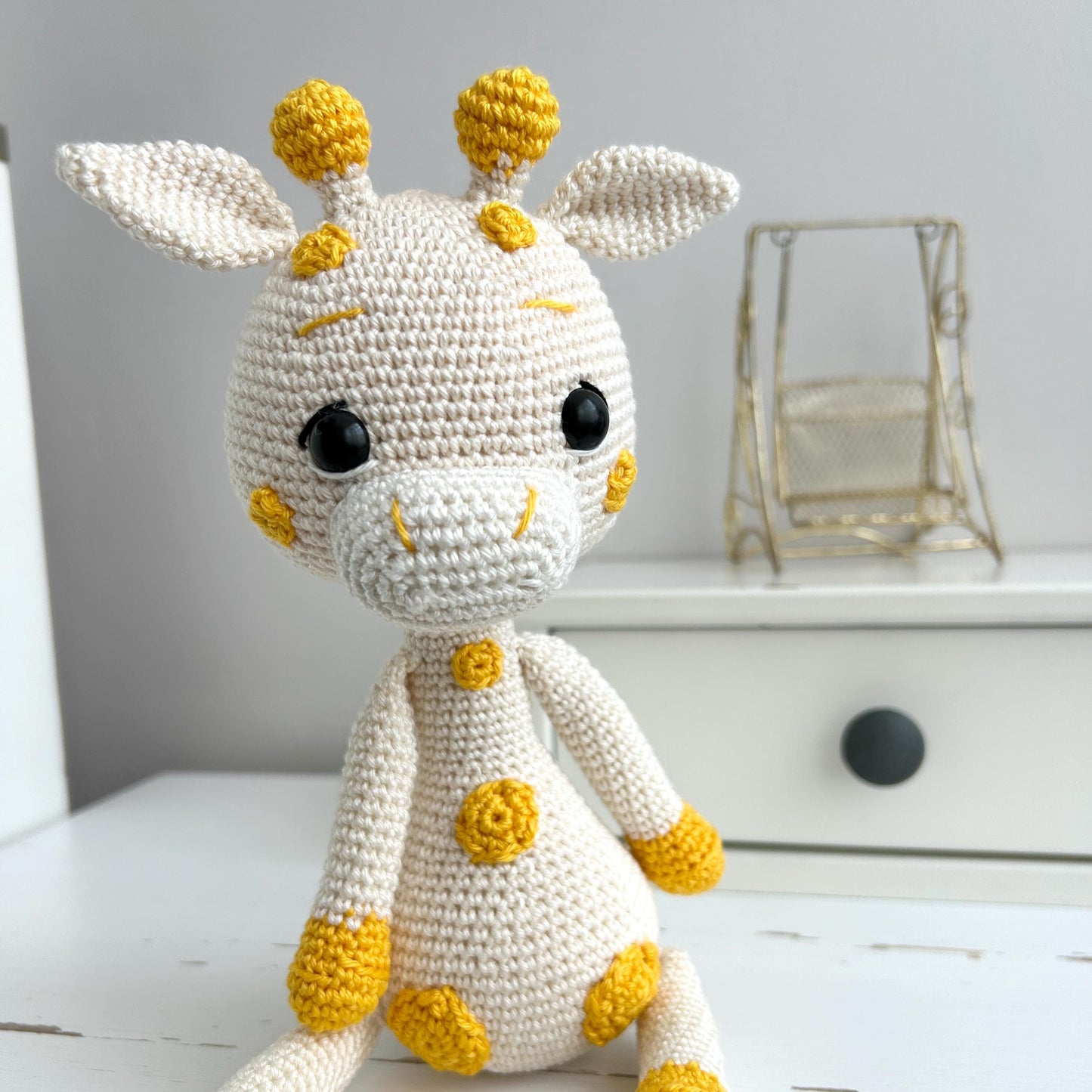 Crochet Giraffe Amigurumi: Organic Cotton Baby Rattle