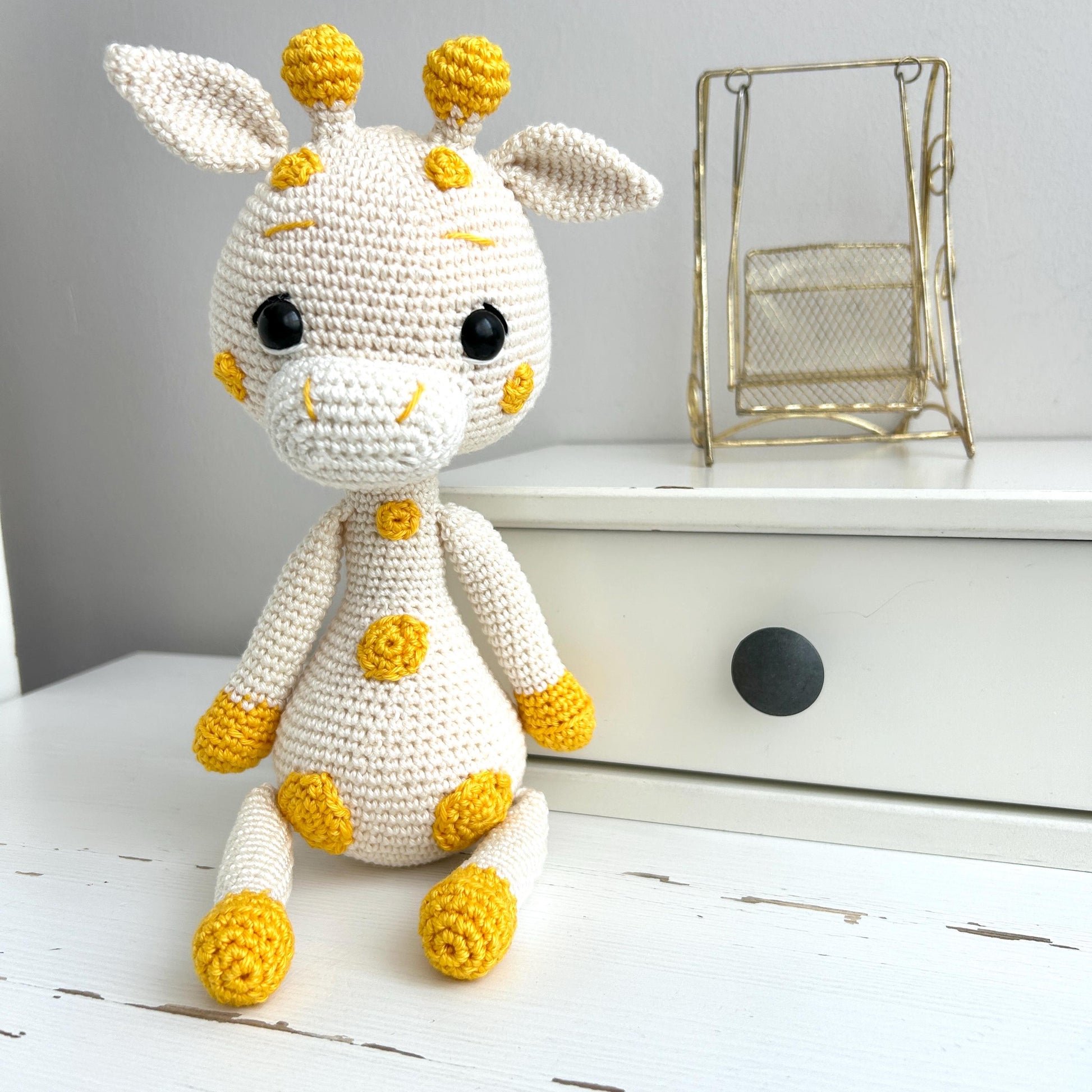 Crochet Giraffe Amigurumi: Organic Cotton Baby Rattle