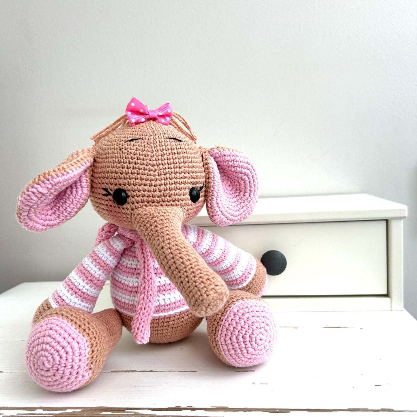 Crochet Elephant Toy: Handmade Organic Cotton Amigurumi