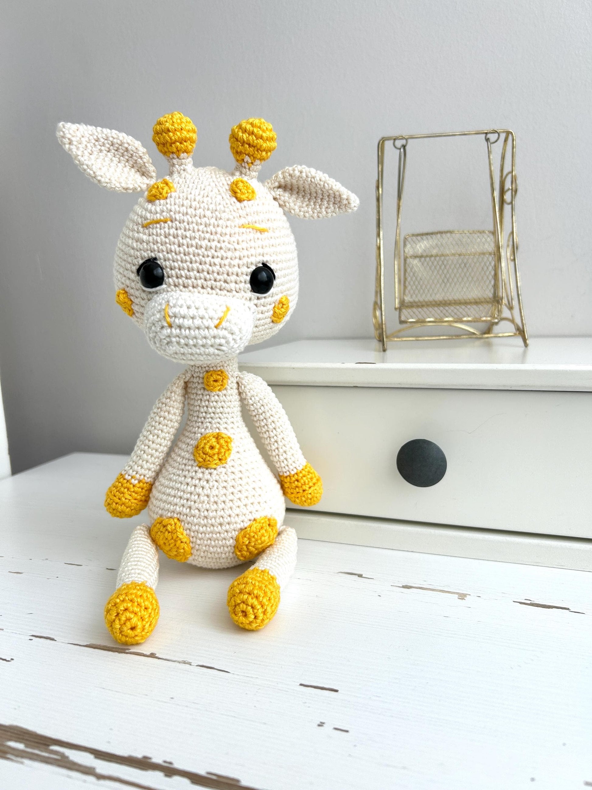 Crochet Giraffe Amigurumi: Organic Cotton Baby Rattle