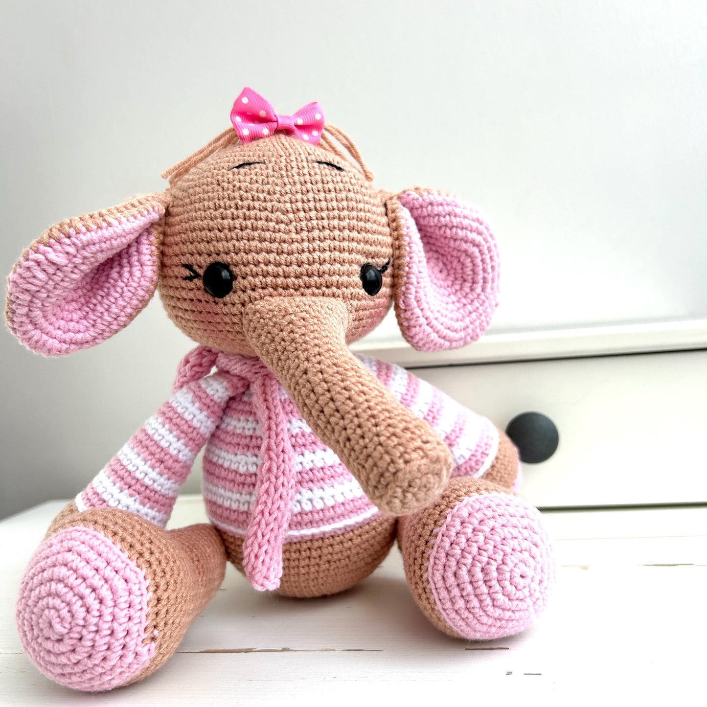 Crochet Elephant Toy: Handmade Organic Cotton Amigurumi
