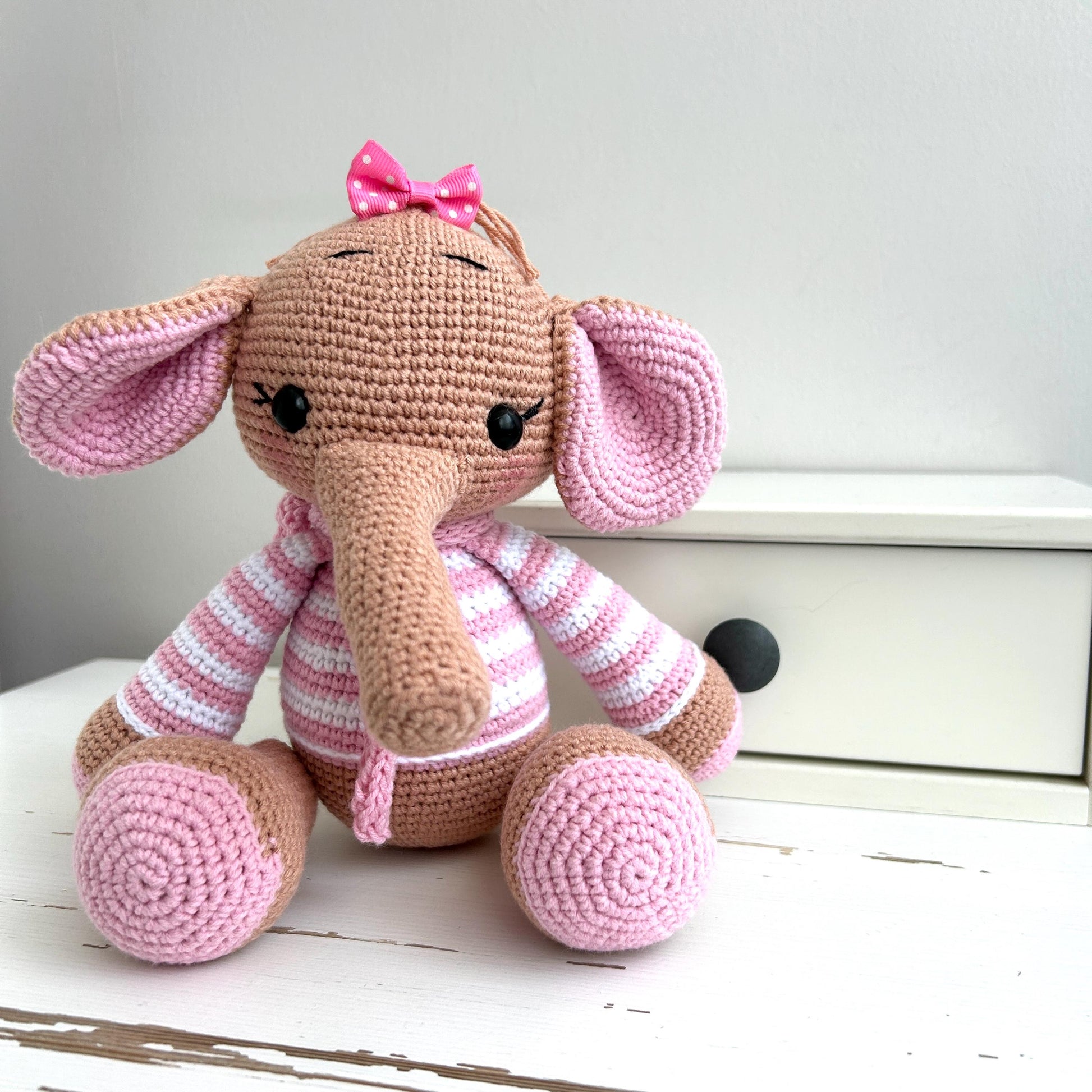 Crochet Elephant Toy: Handmade Organic Cotton Amigurumi