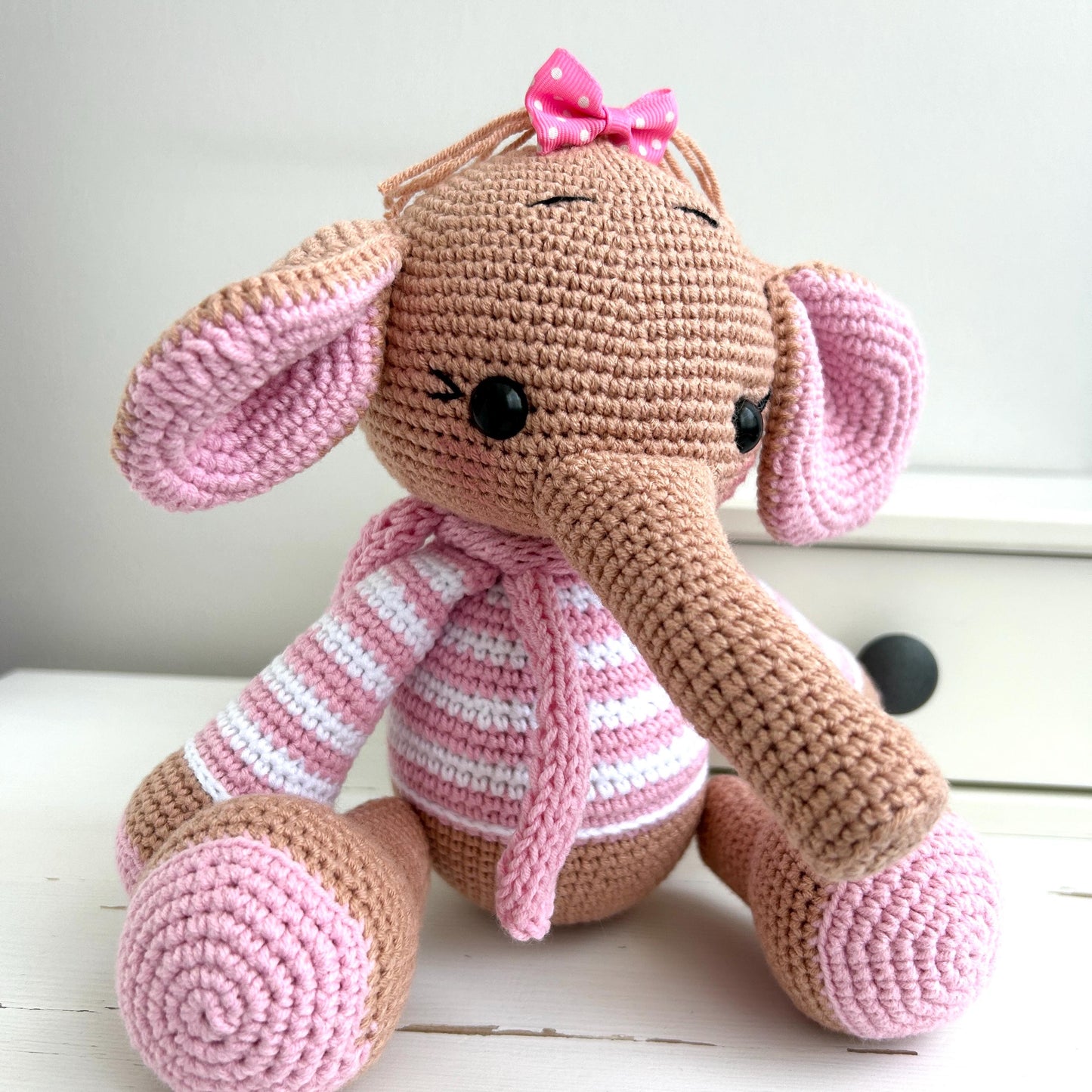 Crochet Elephant Toy: Handmade Organic Cotton Amigurumi