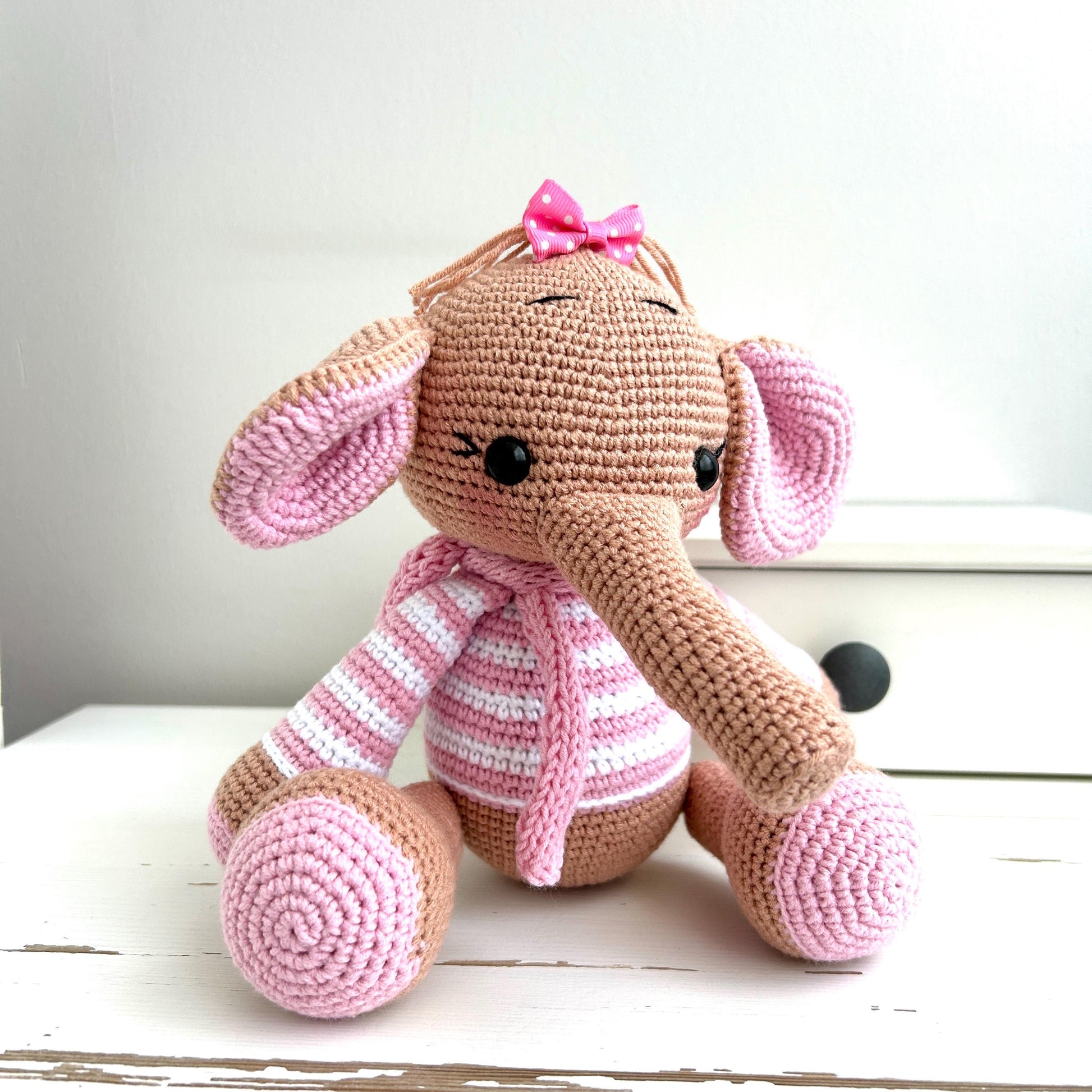 Crochet Elephant Toy: Handmade Organic Cotton Amigurumi