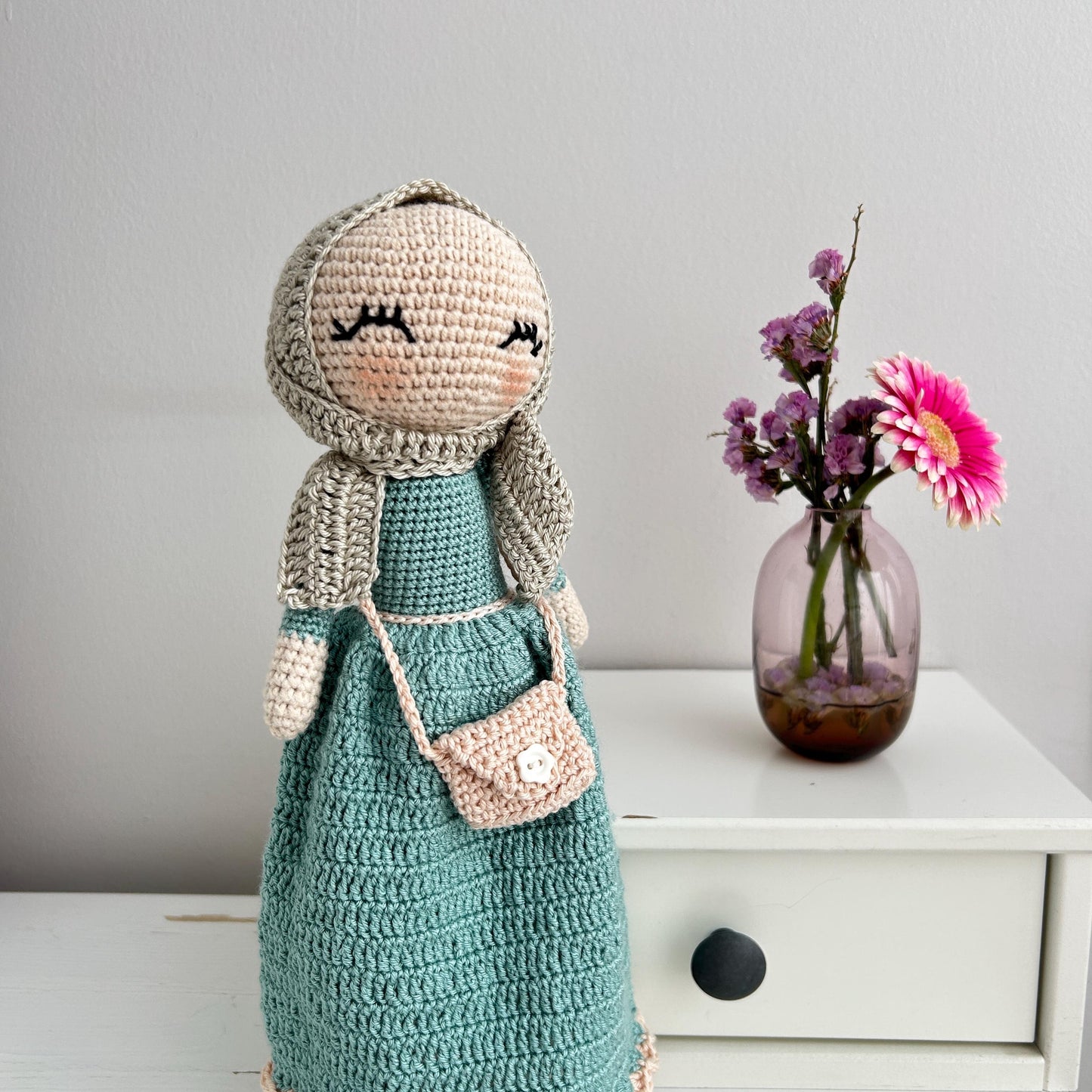 Handmade Crochet Muslim Doll with Hijab: Ramadan/Eid Gift