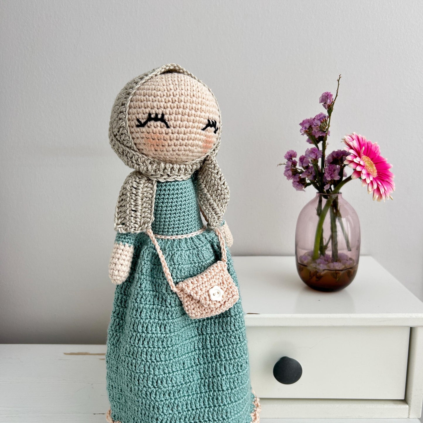 Handmade Crochet Muslim Doll with Hijab: Ramadan/Eid Gift