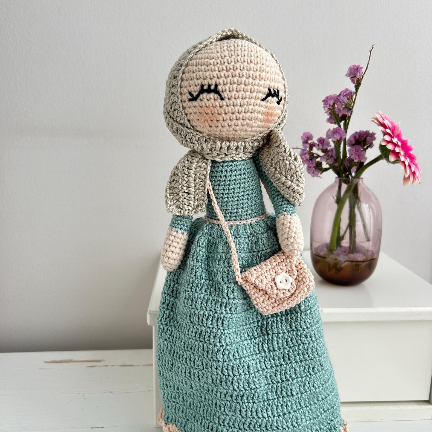 Handmade Crochet Muslim Doll with Hijab: Ramadan/Eid Gift