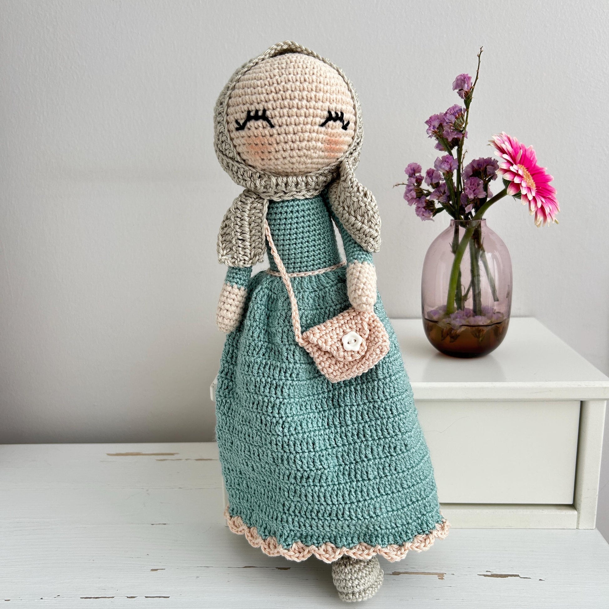 Handmade Crochet Muslim Doll with Hijab: Ramadan/Eid Gift