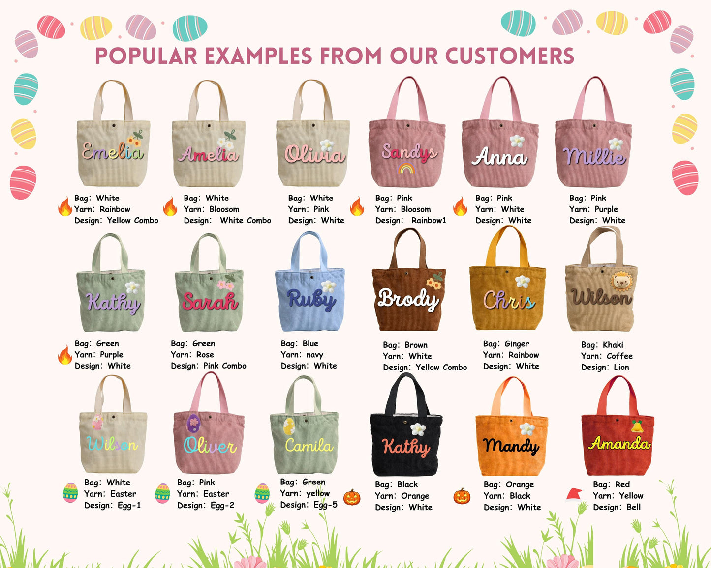 Personalized Name Tote Handbag: Custom Children's Gift,Custom Name Tote Handbag,Baby Shower Gifts, Children's name handbags,Easter Gift
