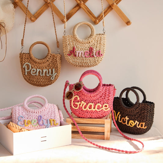 Custom Beach Straw tote bag,Personalized Beach tote Bag,Custom Straw Handbag,Custom Beach tote bag,Handwoven crossbody Bag,Easter Gift