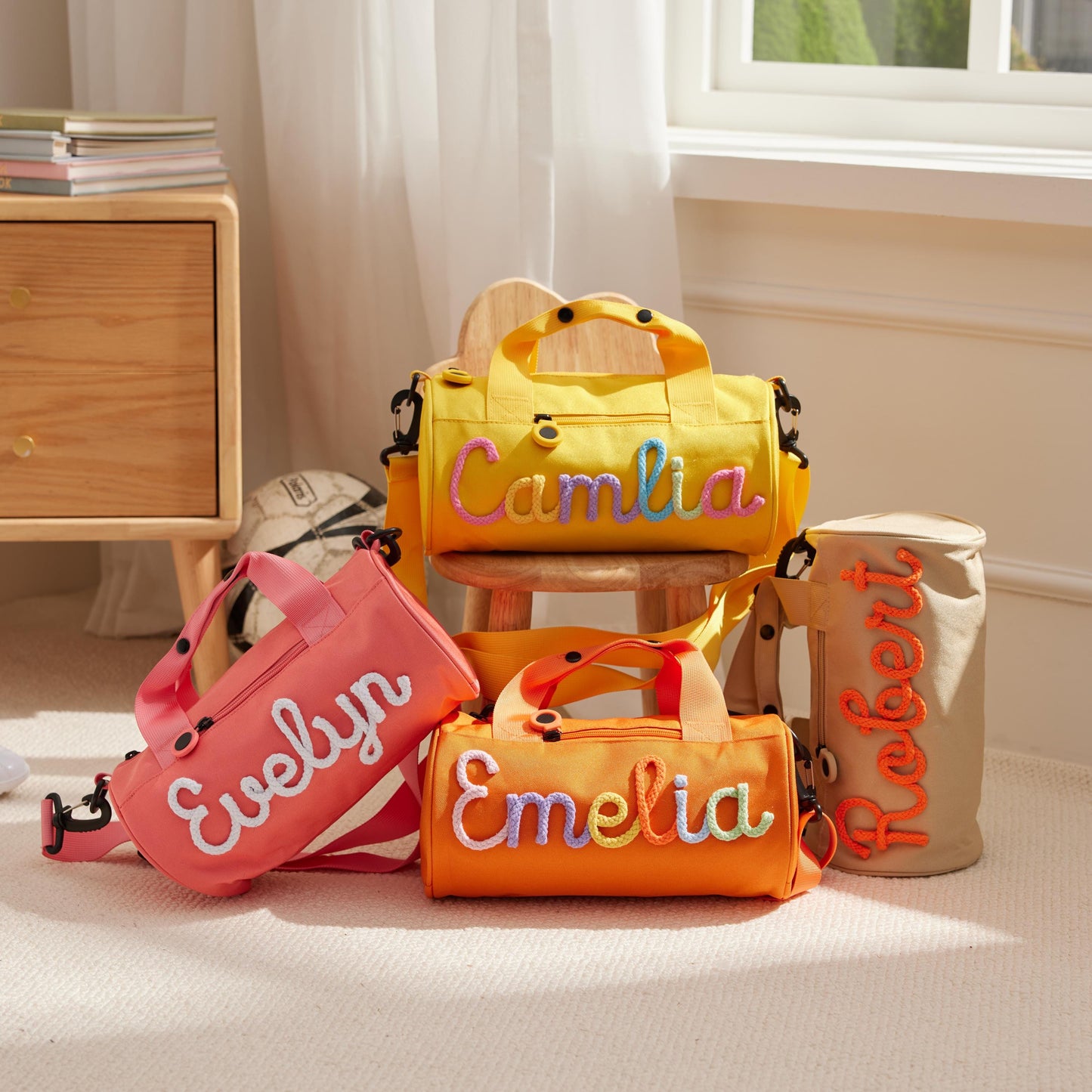 Custom Name Travel & Yoga Handbag: Custom Kids Handbag,Custom Name Tote Handbag,Baby Shower Gifts, Custom Travel Bag,Custom Yoga Bag