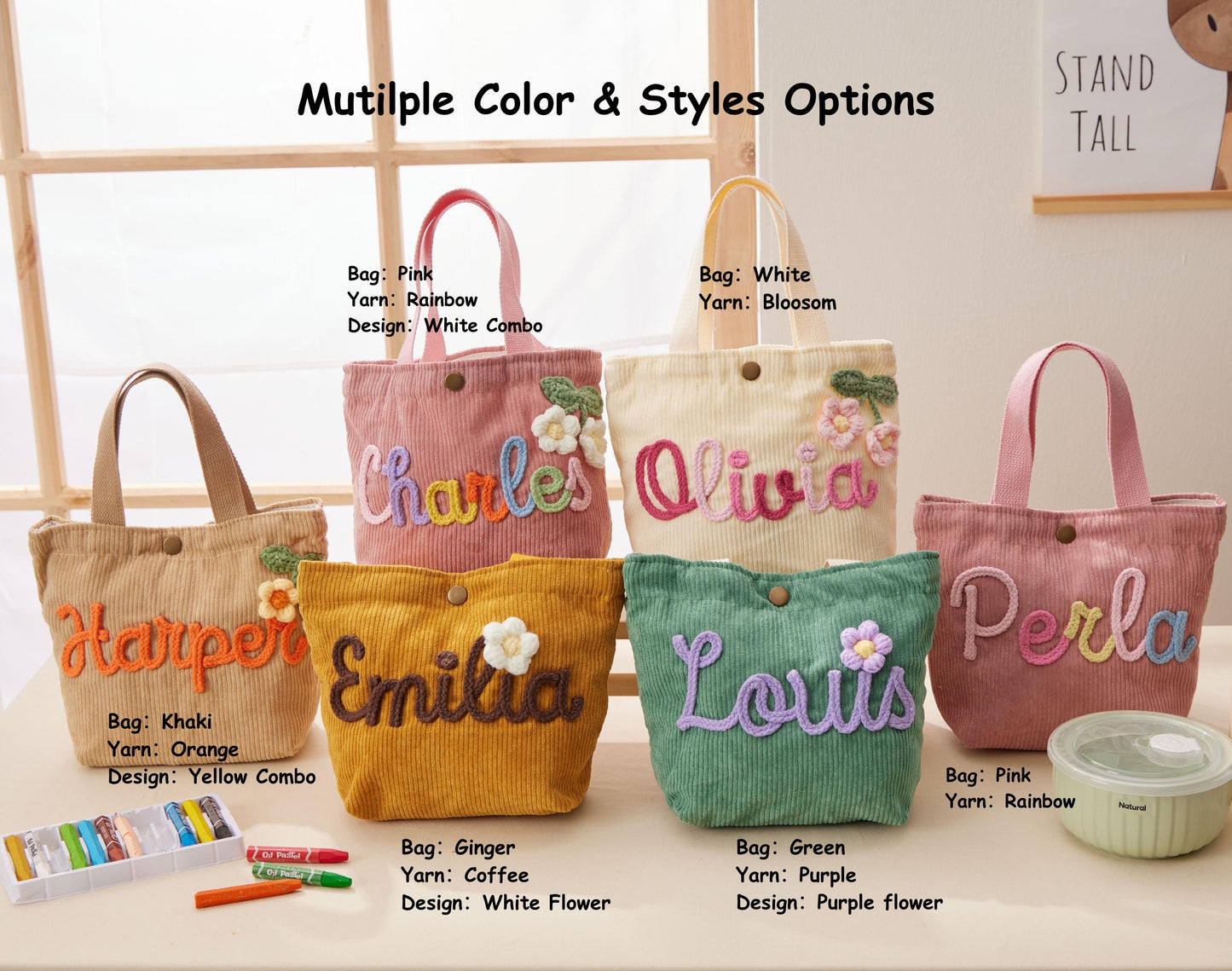 Personalized Name Handbag: Custom Children's Gift,Custom Name Handbag,Baby Shower Gifts, School Children's handbags,Back to School