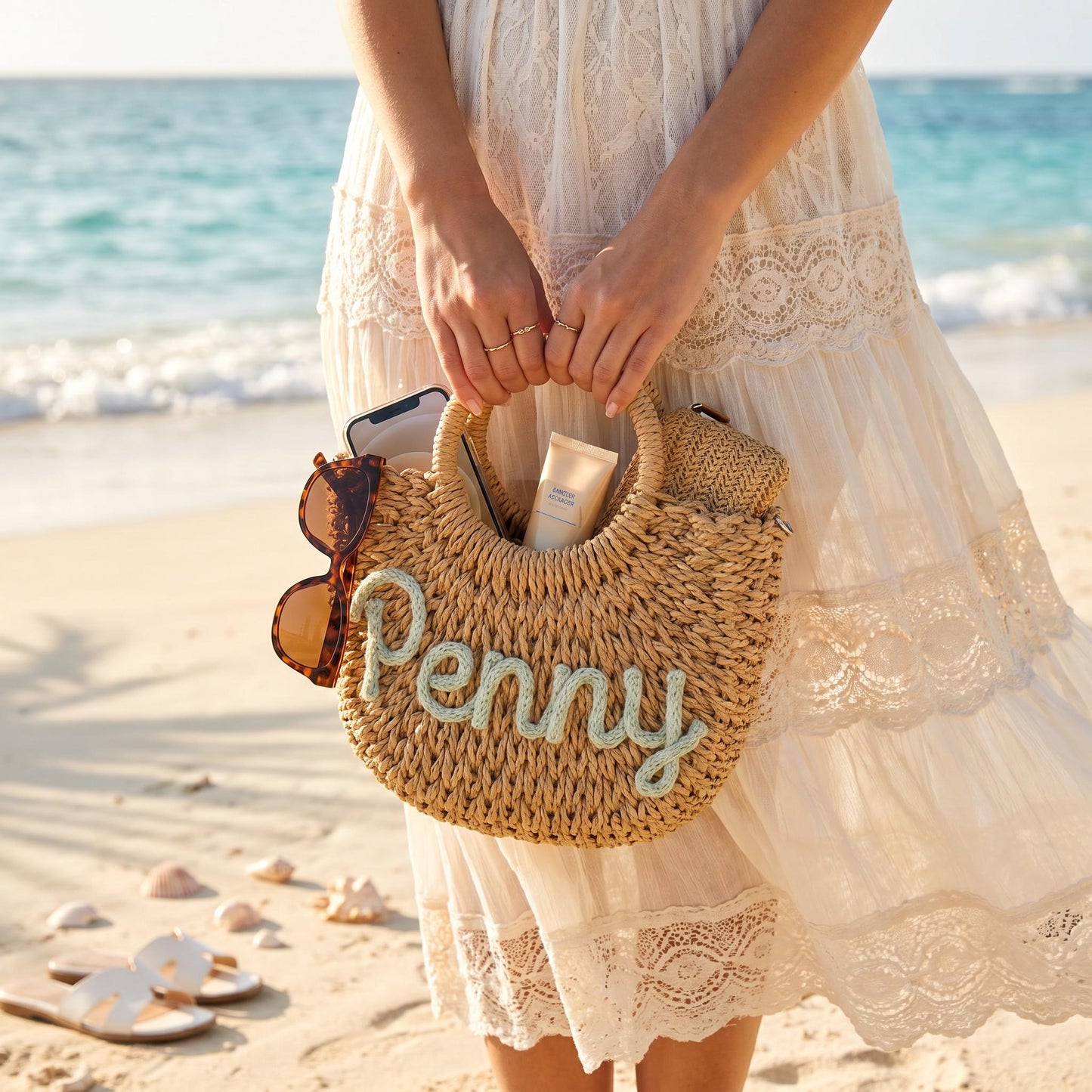 Custom Beach Straw tote bag,Personalized Beach tote Bag,Custom Straw Handbag,Custom Beach tote bag,Handwoven crossbody Bag,Mother's day Gift