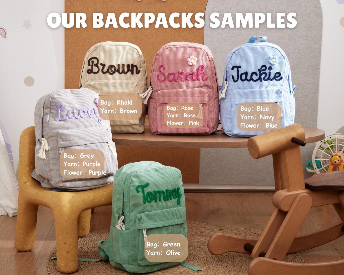 Custom Embroidered Name Backpack: Personalized School Bag,Back to School Kid Gift,Preschool School Bag, Backpack With Name, Back to School