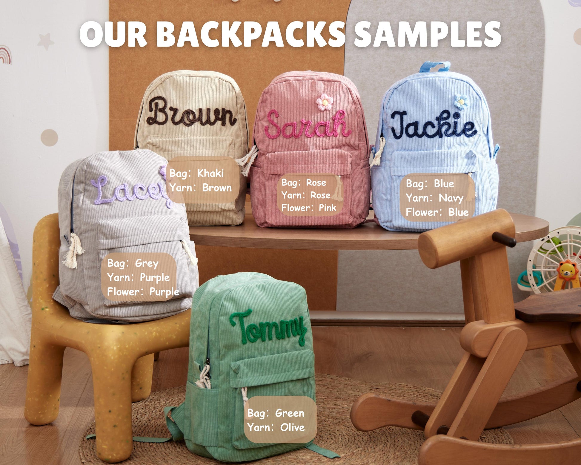 Custom Embroidered Name Backpack: Personalized School Bag,Back to School Kid Gift,Preschool School Bag, Backpack With Name, Back to School