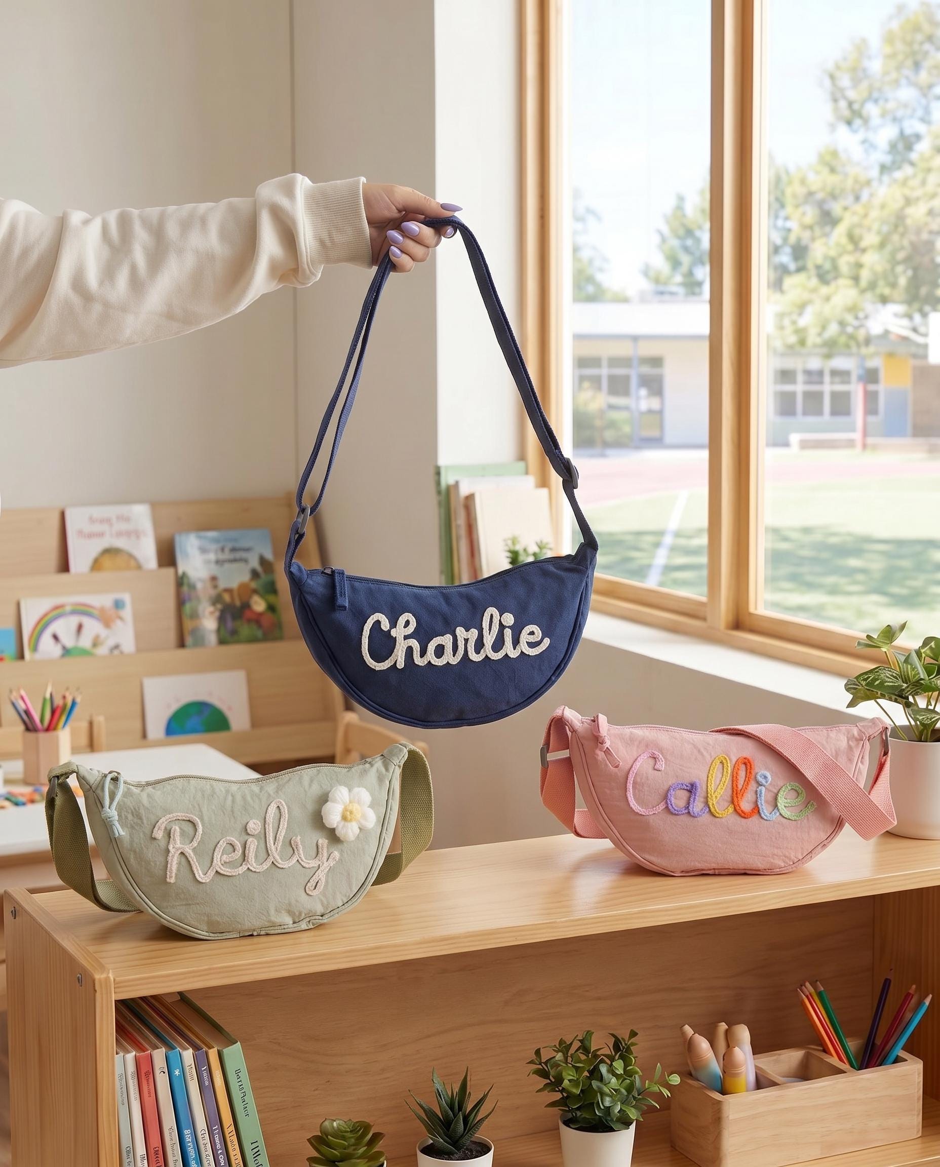Custom Name Crossbody & handbag: Custom Children's tote bag,Custom Name Tote Handbag,Baby Shower Gifts, Children's name handbags,Easter Gift