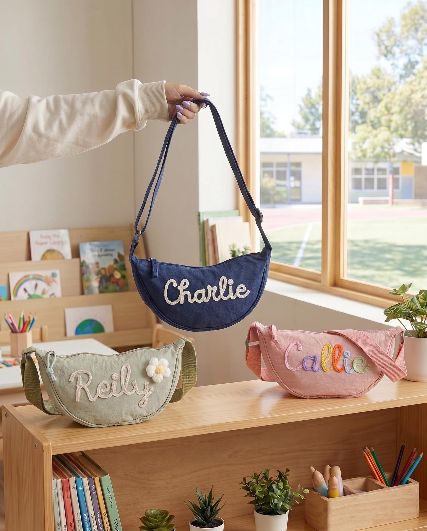 Custom Name Crossbody & handbag: Custom Children's tote bag,Custom Name Tote Handbag,Baby Shower Gifts, Children's name handbags,Easter Gift