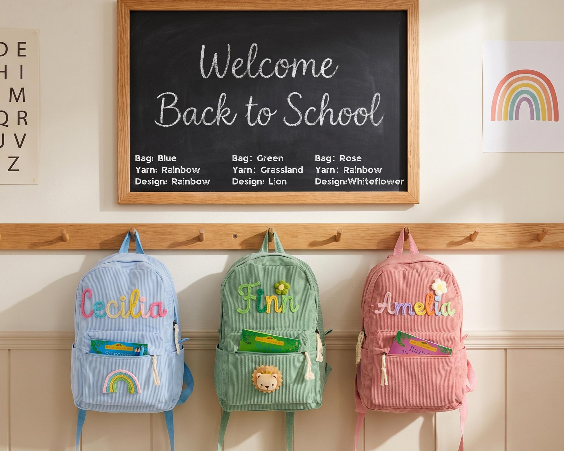 Custom Embroidered Name Backpack: Personalized School Bag,Back to School Kid Gift,Preschool School Bag, Backpack With Name, Back to School