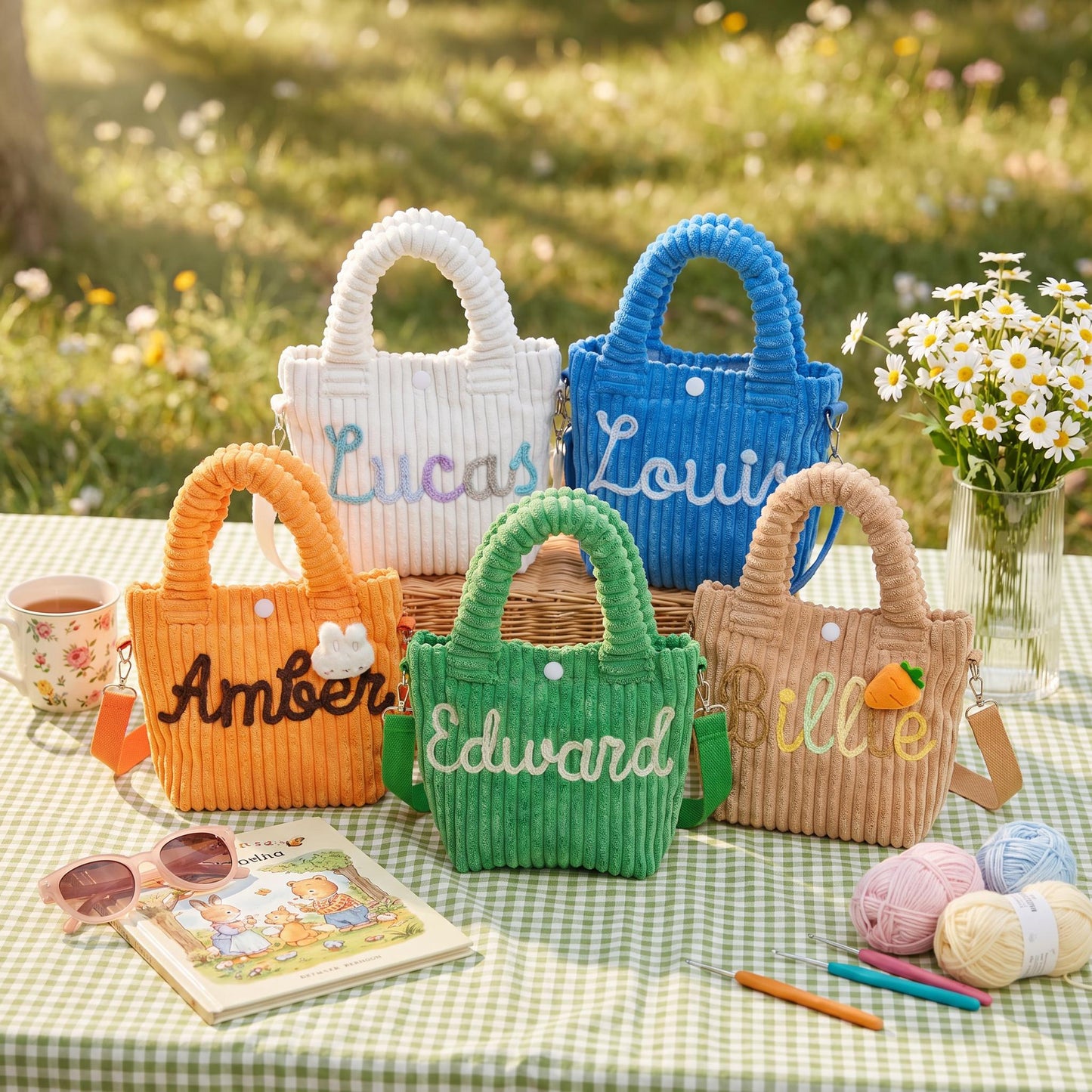 Custom Name Crossbody bag: Custom Children's tote bag,Custom Name Tote Handbag,Baby Shower Gifts, Children's name handbags,Easter Gift