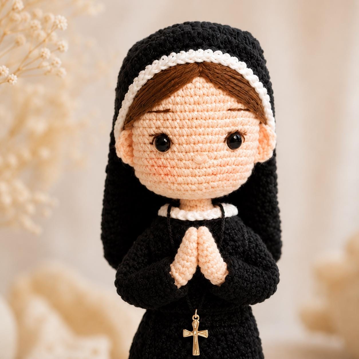 Catholic Nun Crochet Doll, Handmade Amigurumi Religious Sister, Prayer Room Decor, Gift for Nun