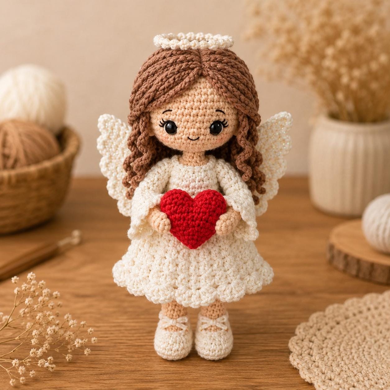Crochet Fairy Doll, Handmade Amigurumi Angel, Ballerina and Flower Fairy, Fantasy Room Decor, Unique Crochet Gift
