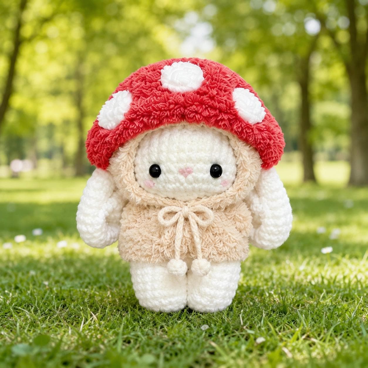 Kawaii Crochet Bunny Plush in Animal Costume, Amigurumi Stuffed Rabbit Toy, Cute Strawberry Dinosaur Duck Bunny Gift, Nursery Room Decor